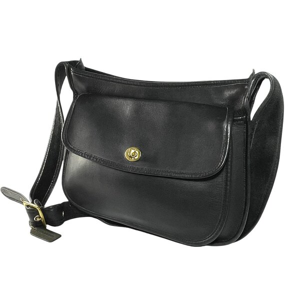 COACH 9980 TAFT BAG Black Leather Vintage made in USA Satchel Shoulder Handbag - Picture 1 of 15